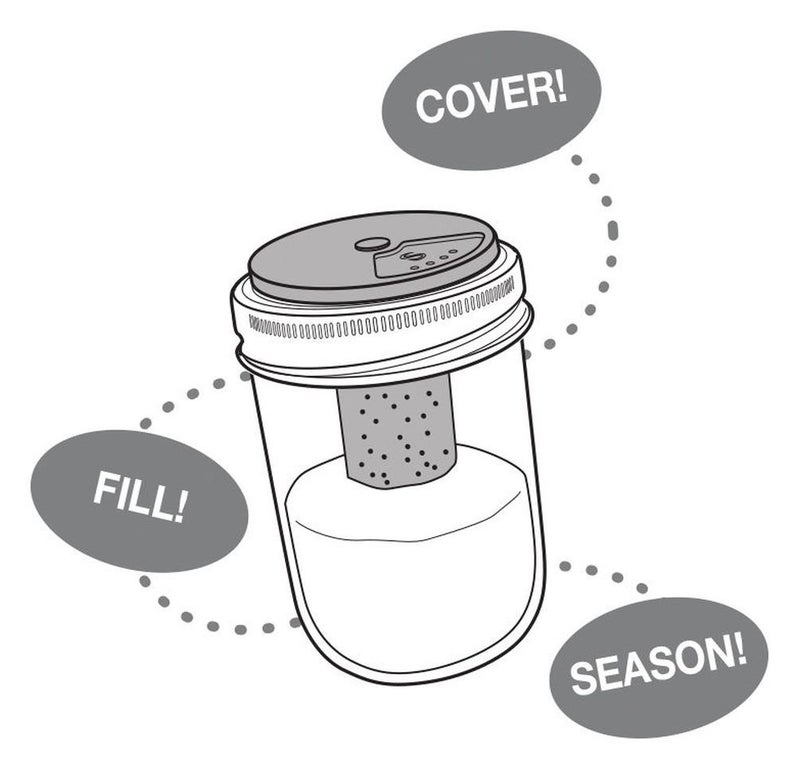 Jarware Salt and Pepper Shaker for Regular Mouth Mason Jars, Grey - Image 3